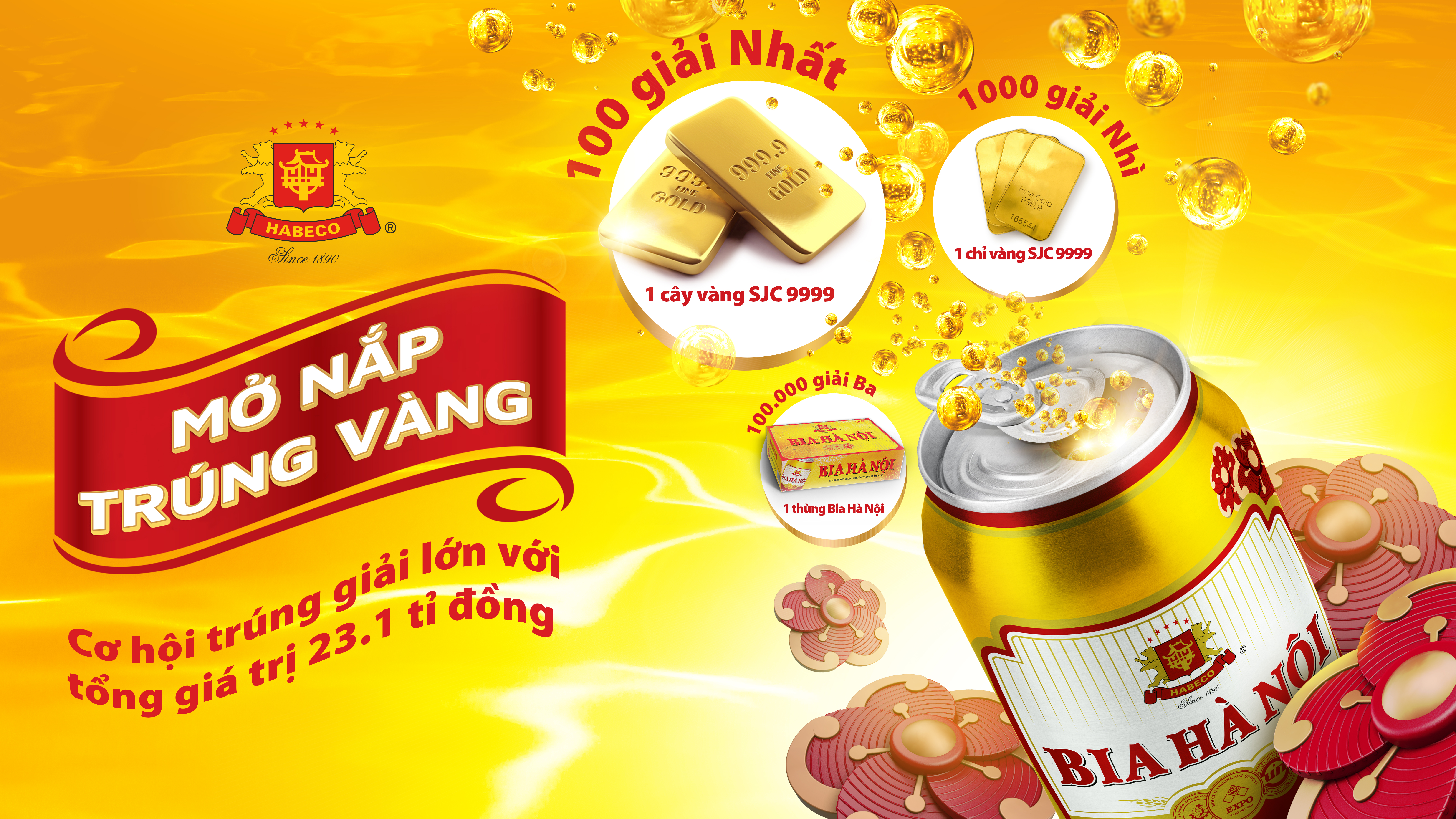 Công bố chương trình khuyến mại Bia Hà Nội Tết 2019 “Mở nắp trúng vàng”